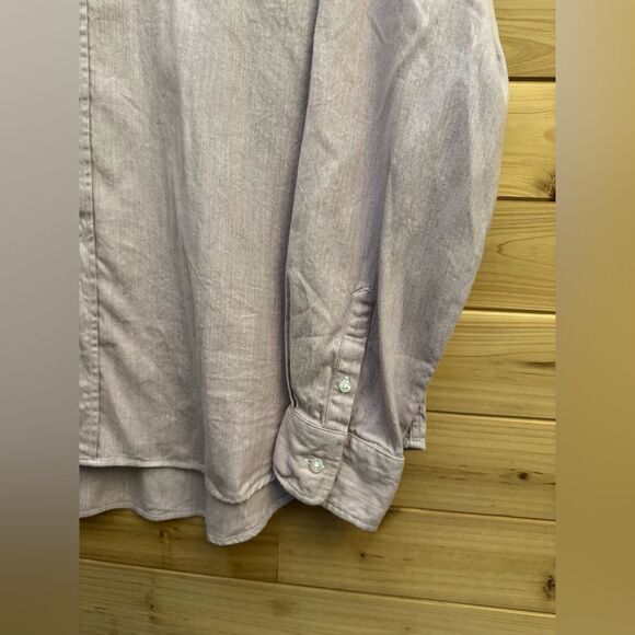 Frank & Eileen Size XL Eileen Mauve Pink Relaxed Button Front Collared Blouse - Picture 3 of 13